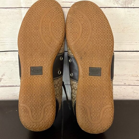 Coach Brown Tan "Slyvie" Tennis Shoes Womens 8 - Picture 6 of 7